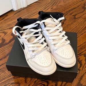 Nike White and Black High-Top Sneakers